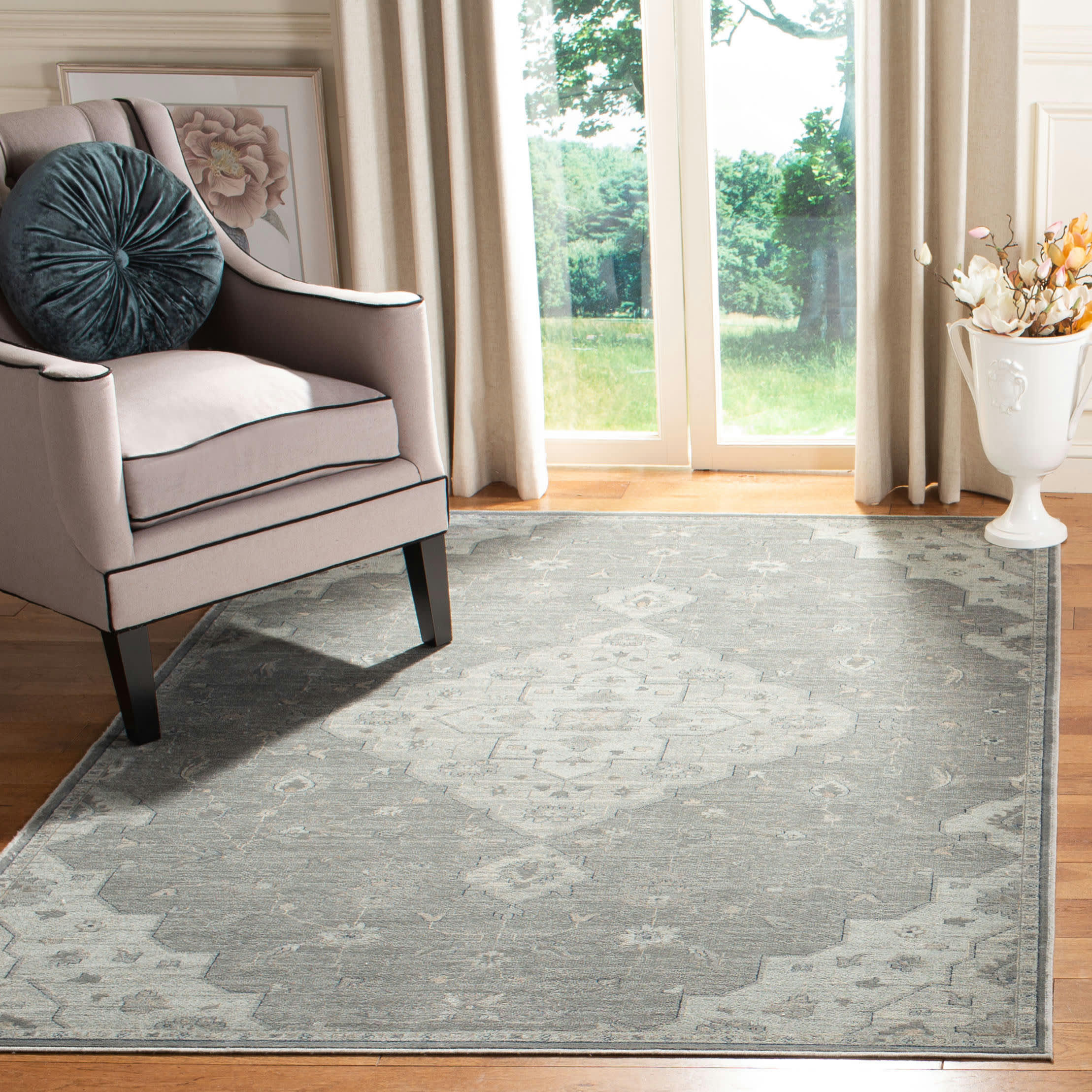 VINTAGE - Tapis d'intérieur en Gris & Naturel, 122 X 183 cm