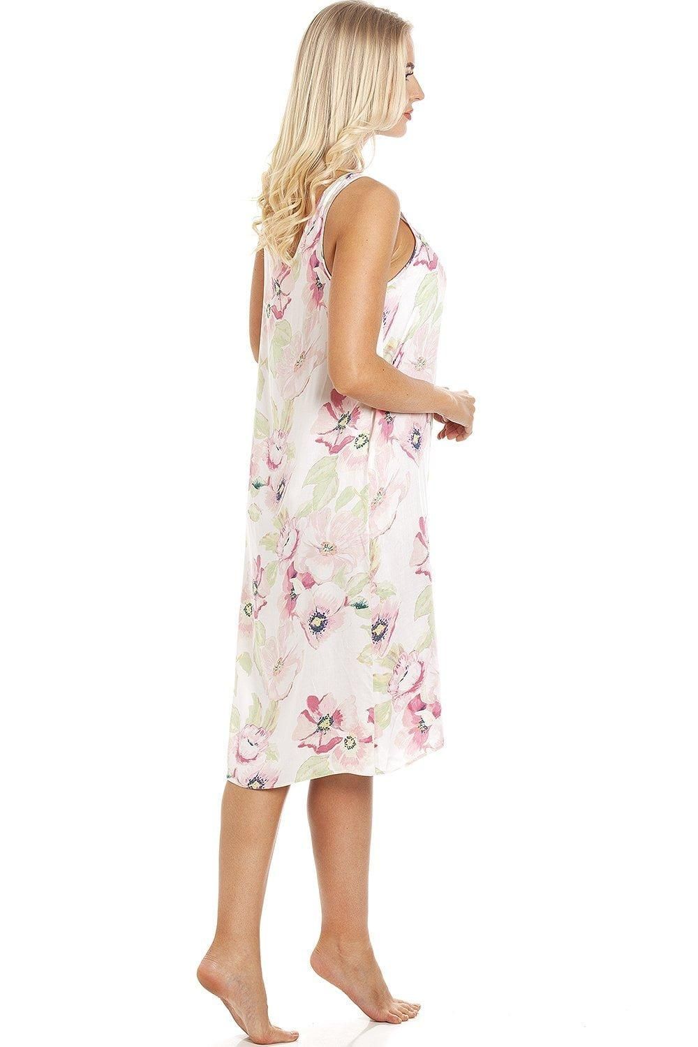 Camille Classic Sleeveless Poppy Print Chemise