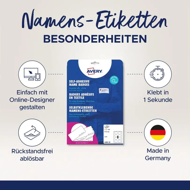 Etiketten 20er-Set Namensetiketten