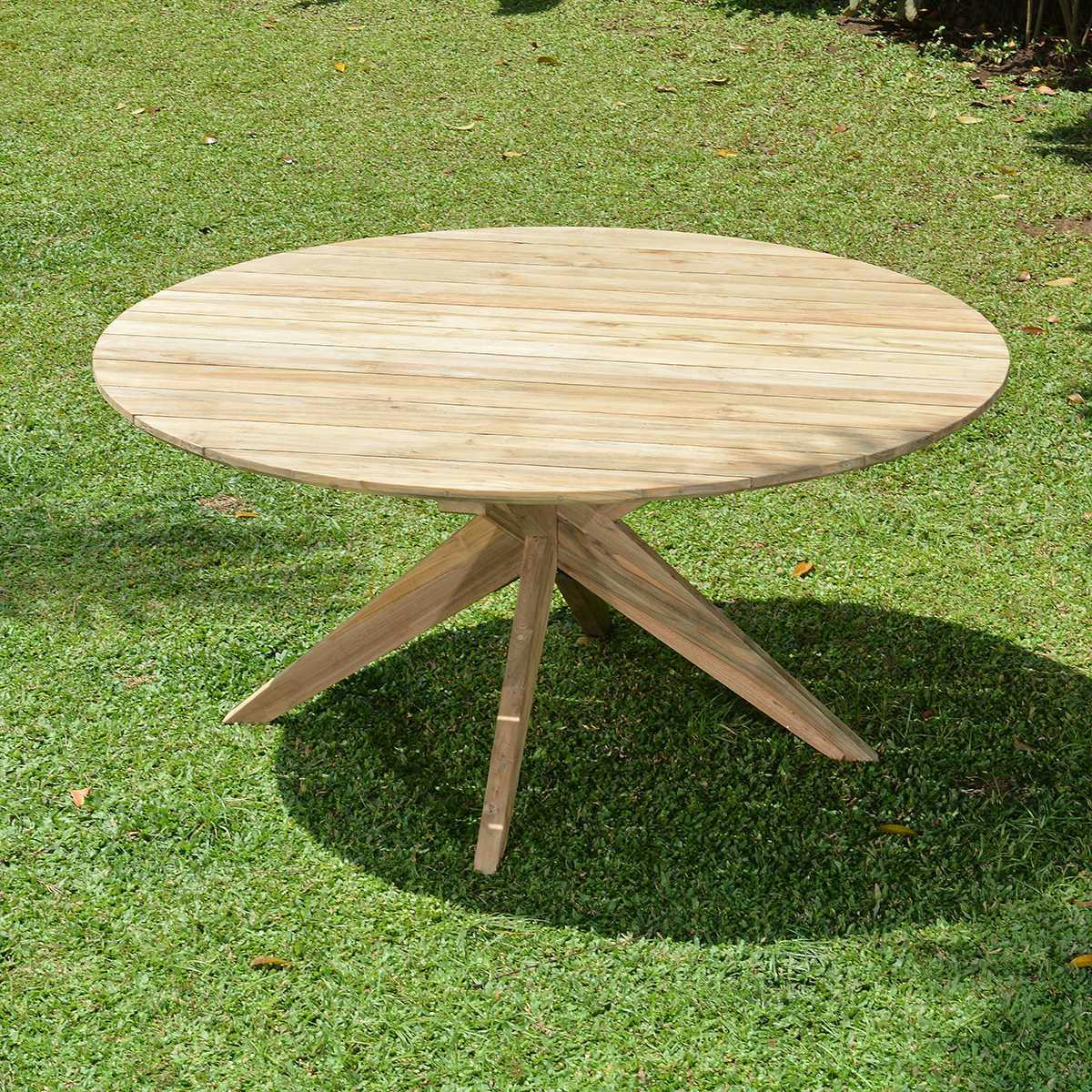 SAKAÏ - Table ronde en teck massif recyclé D 165 cm Sakai