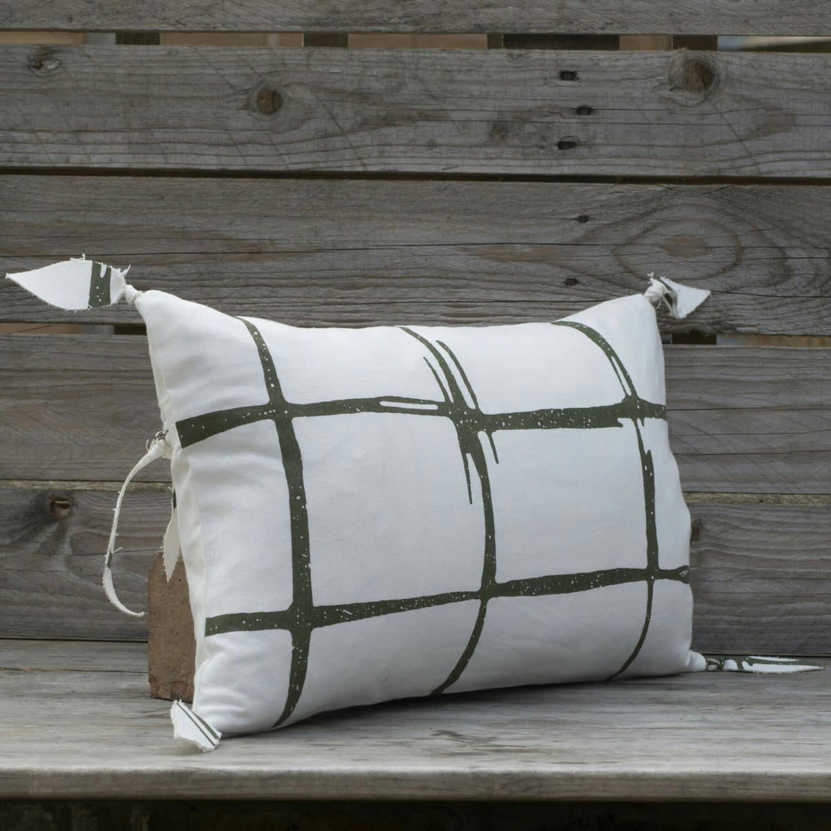 CHEST - Housse de coussin coton  50x30 vert kaki