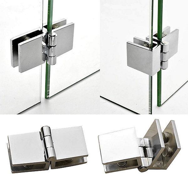 Charnière de porte en verre de douche 180 degrés mur à verre pinces armoire salle de bain clip bilatéral sans perçage