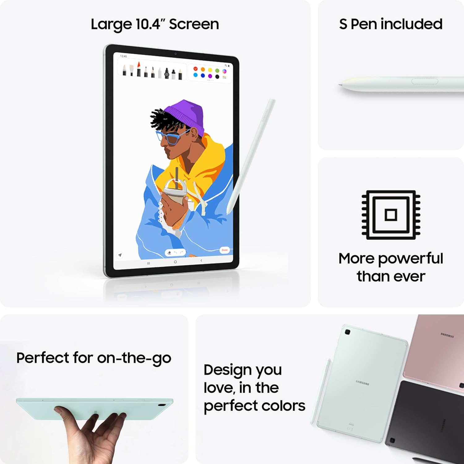 Samsung Galaxy Tab S6 Lite (2024) 10.4 64GB WiFi Android Student Tablet  S Pen for Note-Taking  Gaming Ready  Long Battery Life  Expandable Storage  US Version  Oxford Gray  Amazon Exclusive