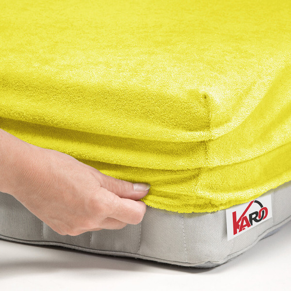 Prześcieradło frotte z gumką 90x200 żółte cytrynowe 004 KARO