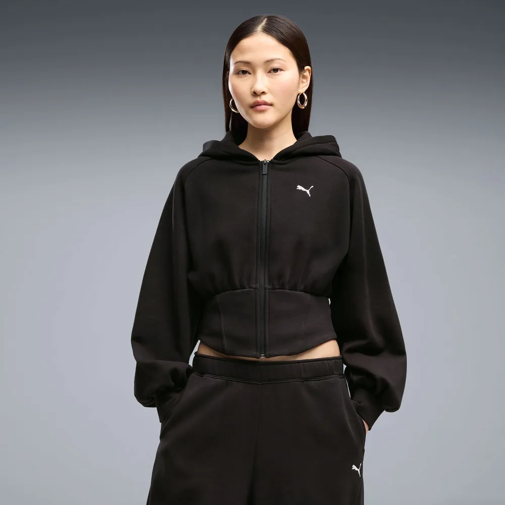 Puma Street Glam Bedazzled Balloon Sleeve full zip sweatshirt