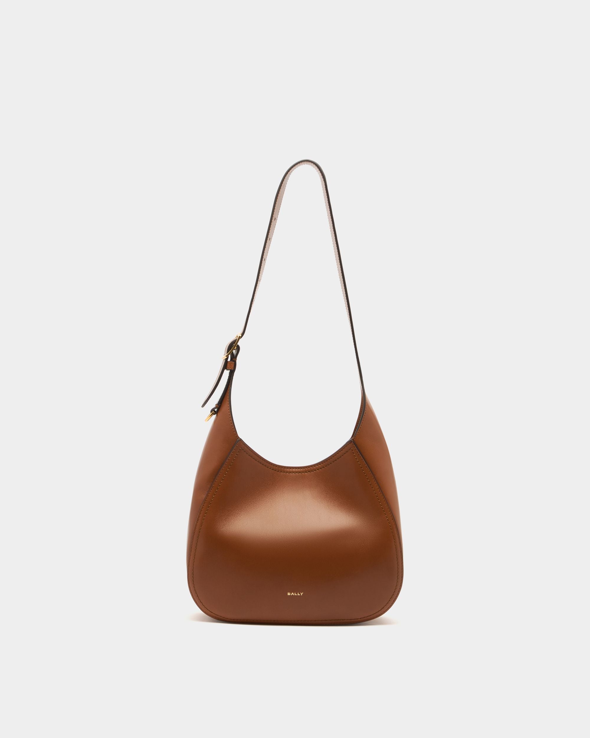Kleine Hobo-Tasche Althea aus Leder in Amber Brown