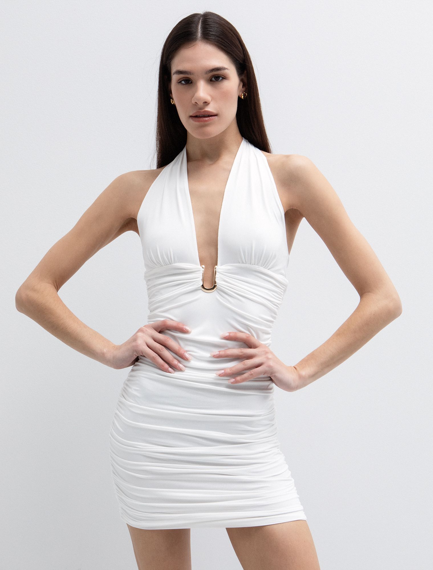 Jersey μίνι φόρεμα halter