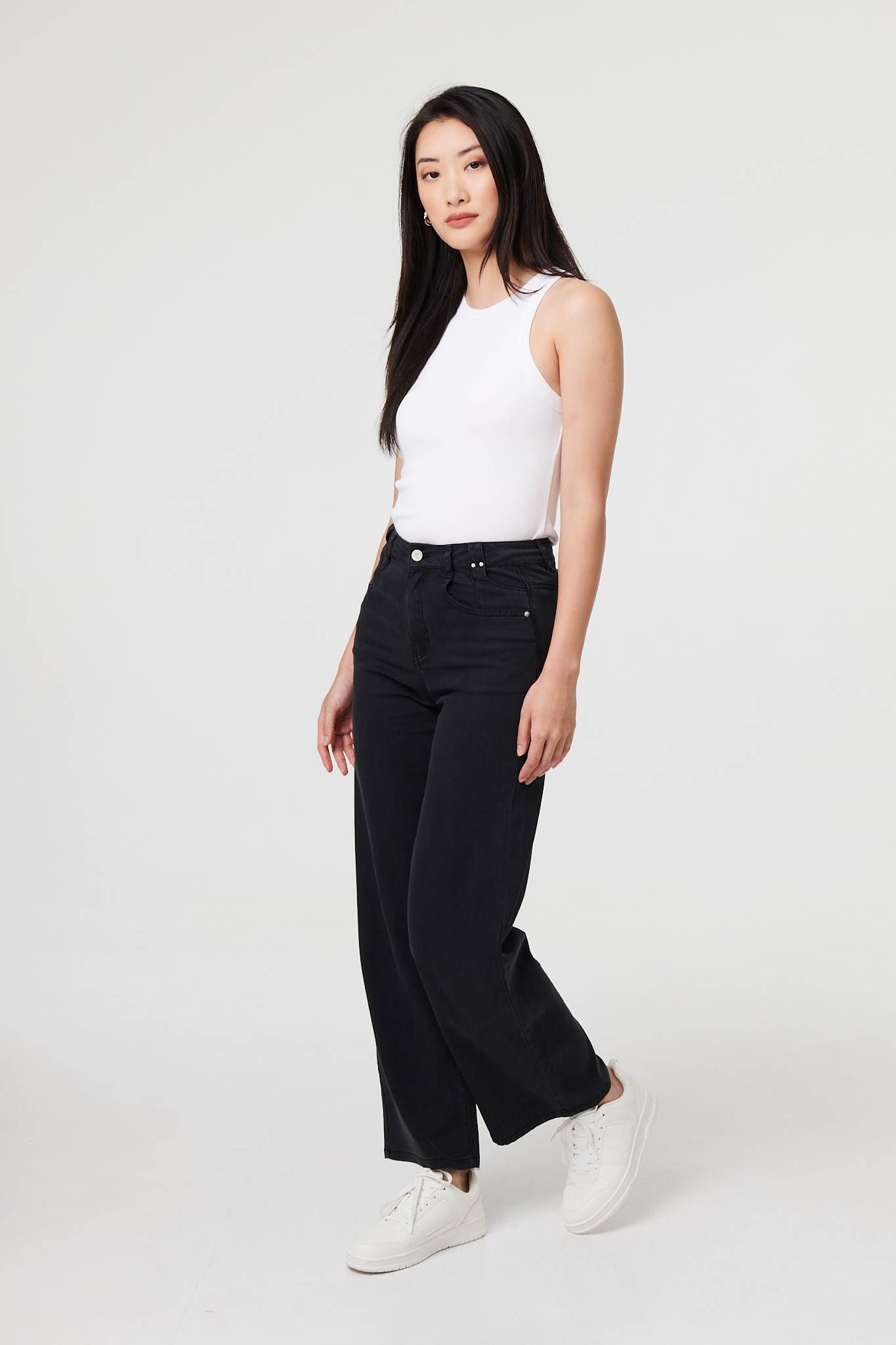 Izabel London High Waist Relaxed Wide Leg Jeans