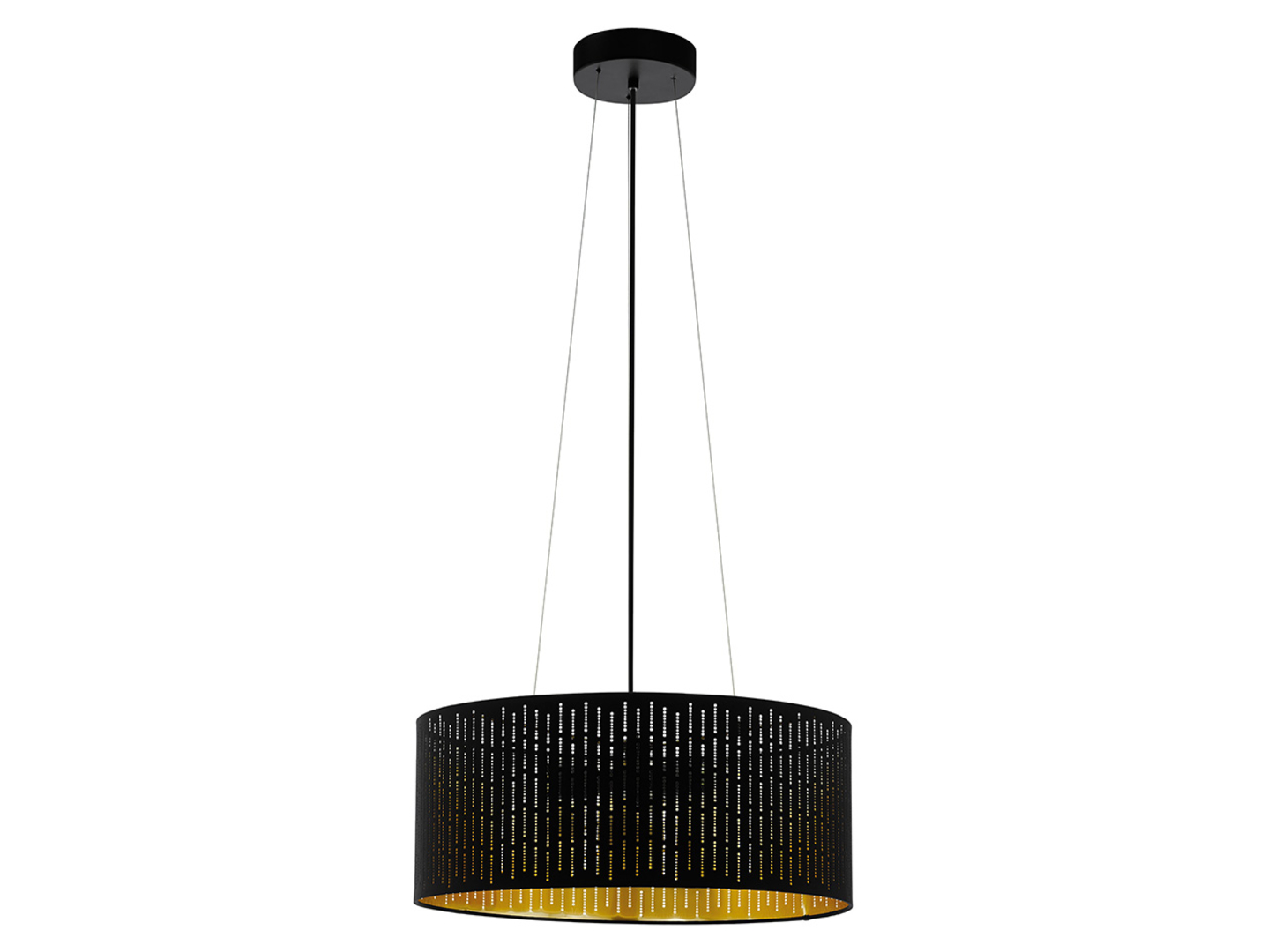 Lampa wisząca Varillas 3-punktowa stalowa czarno-złota