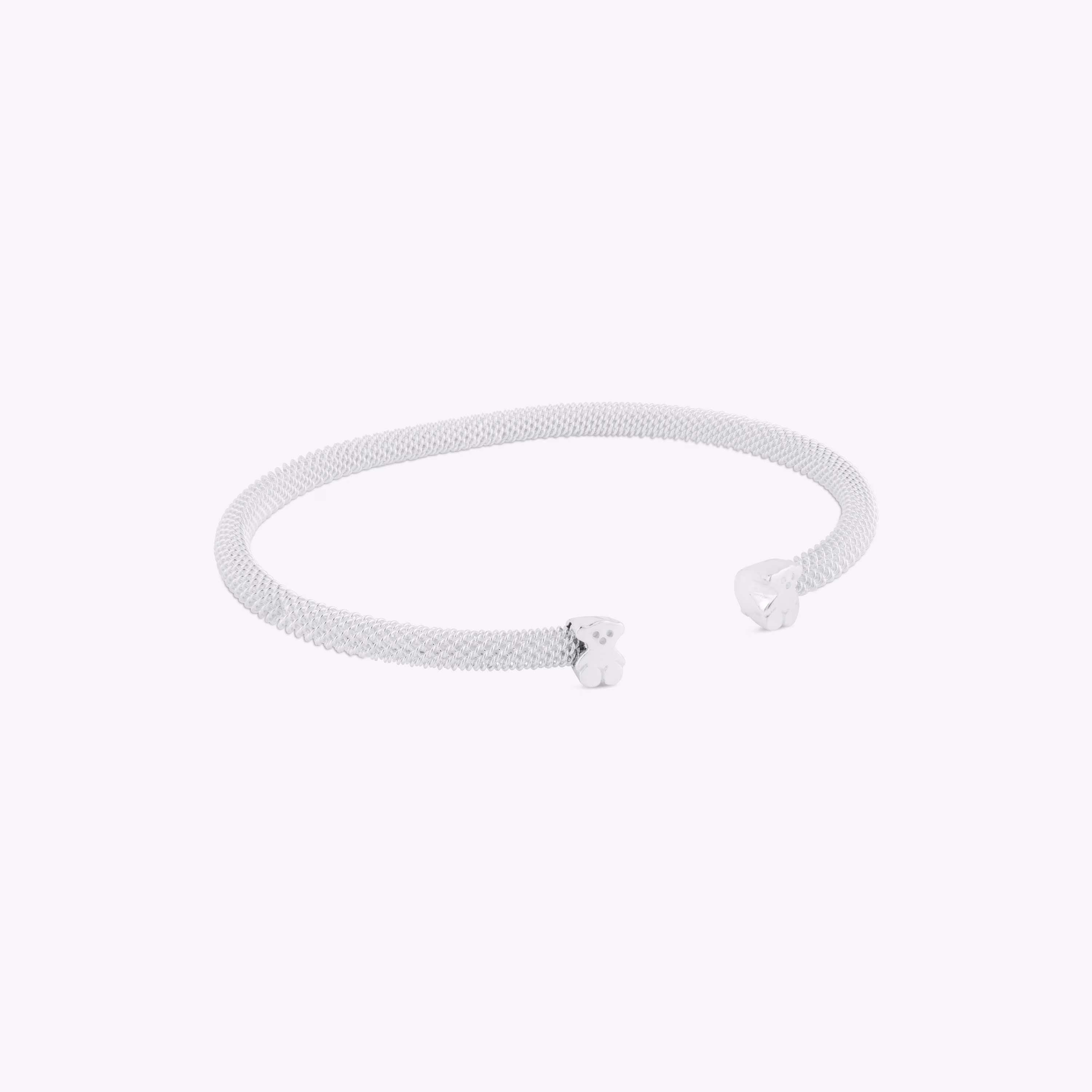 Pulsera de plata motivo oso Icon Mesh