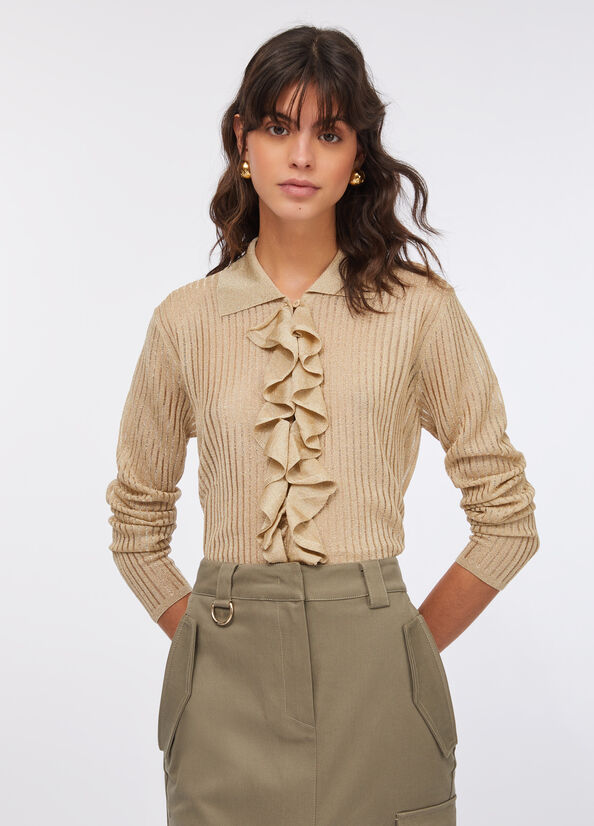 Camicia in maglia lurex&reg;