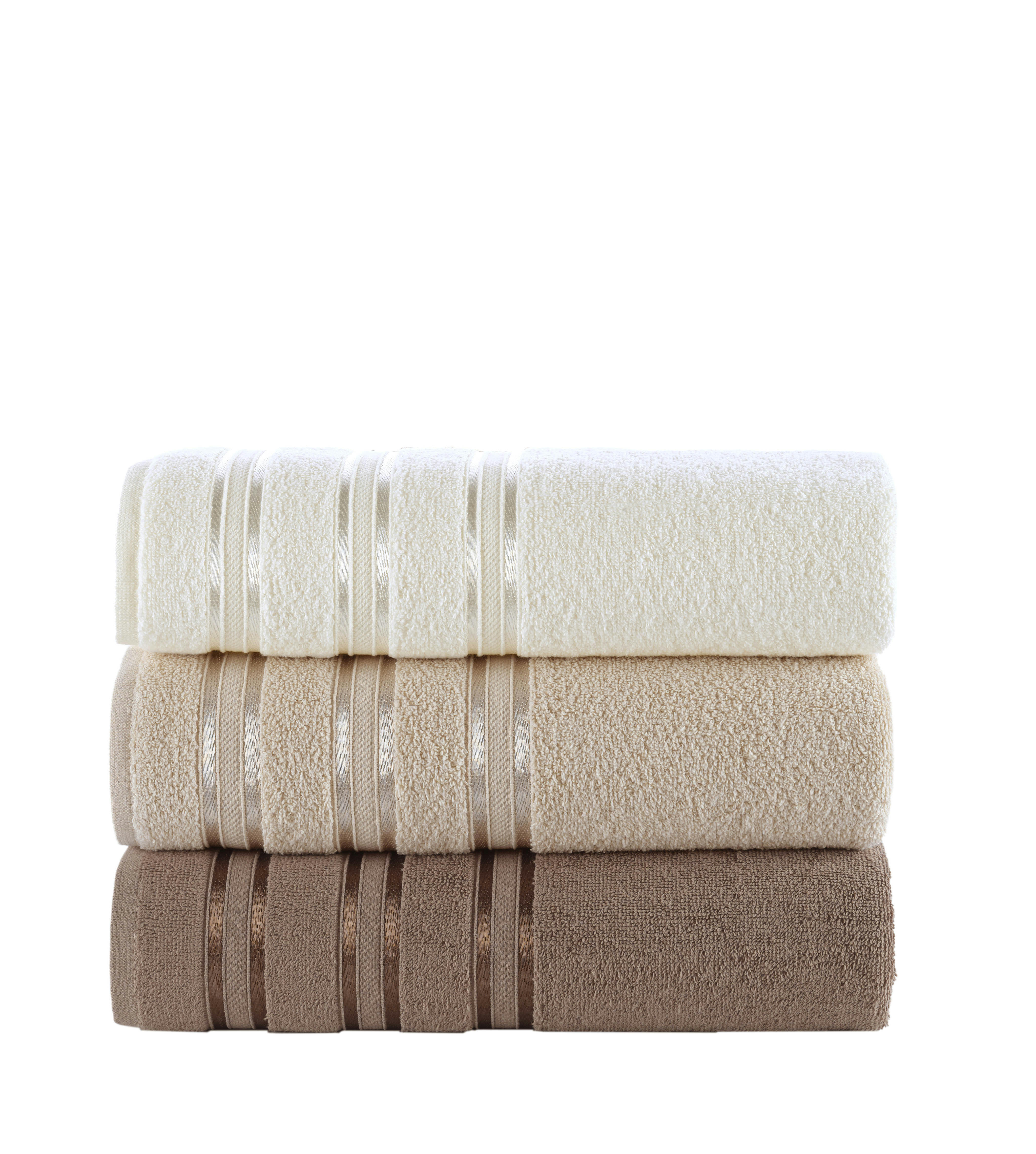 MARRON - Lot de 3 draps de bain 70x140cm  500gr/m2