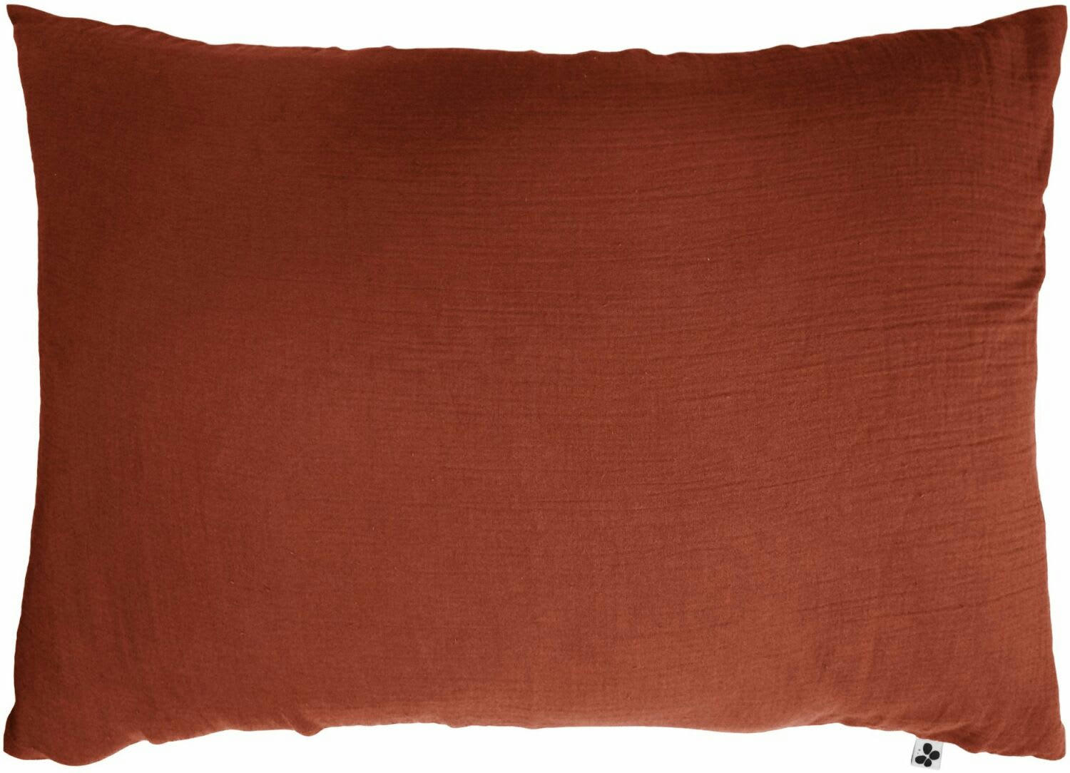 ORANGE - Taie d'oreiller gaze de coton rouge 50x70 cm