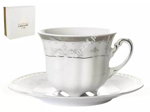 Filiżanka ze spodkiem 0,23 L / 14,5 cm (do kawy) Ćmielów - Bolero E361 GIFT BOX