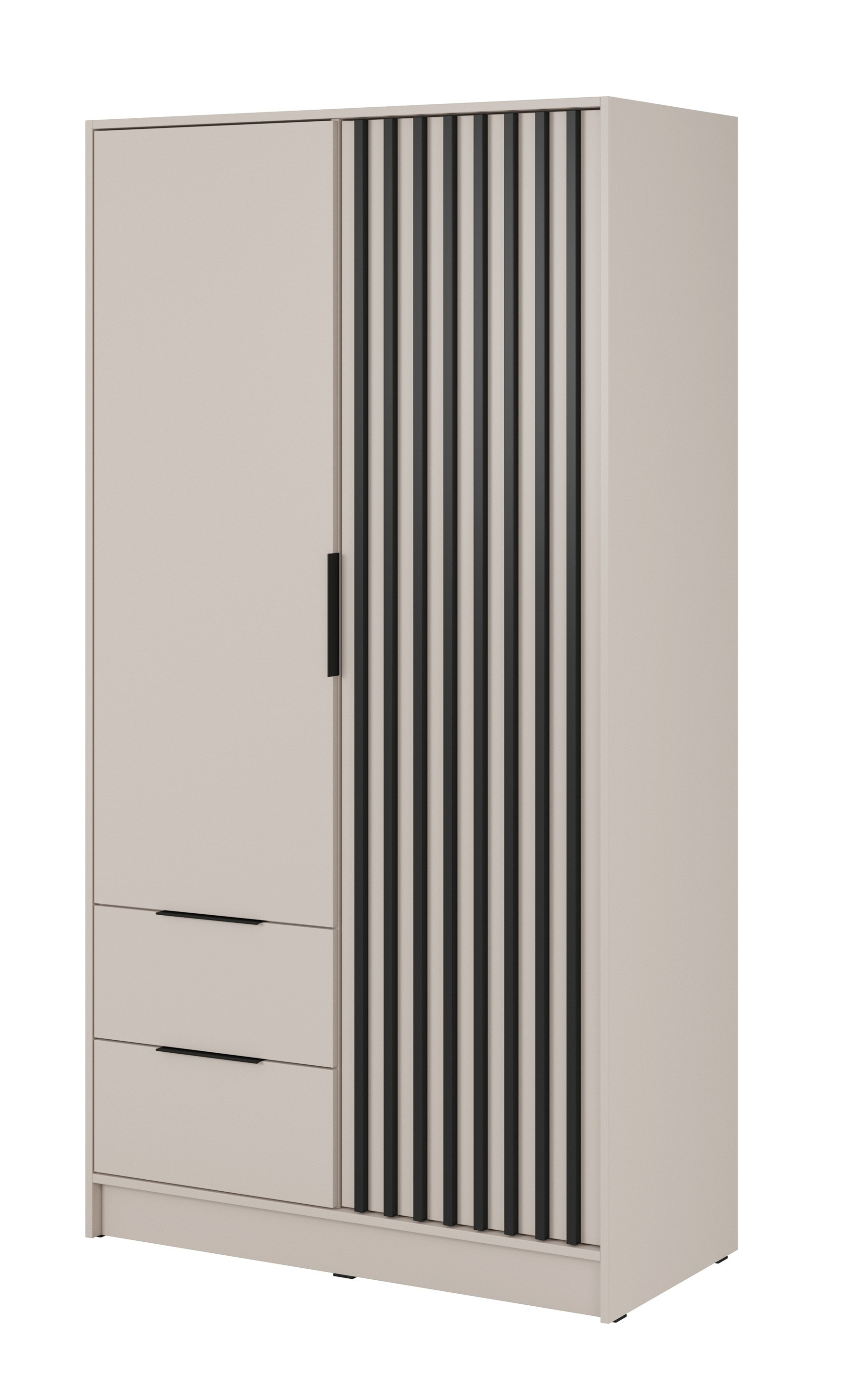 Szafa KELLY dwudrzwiowa z lamelami 105 cm - kaszmir