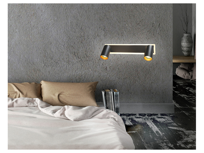 Spot Parma 3-punktowy 2xGU10 LED metalowy czarny