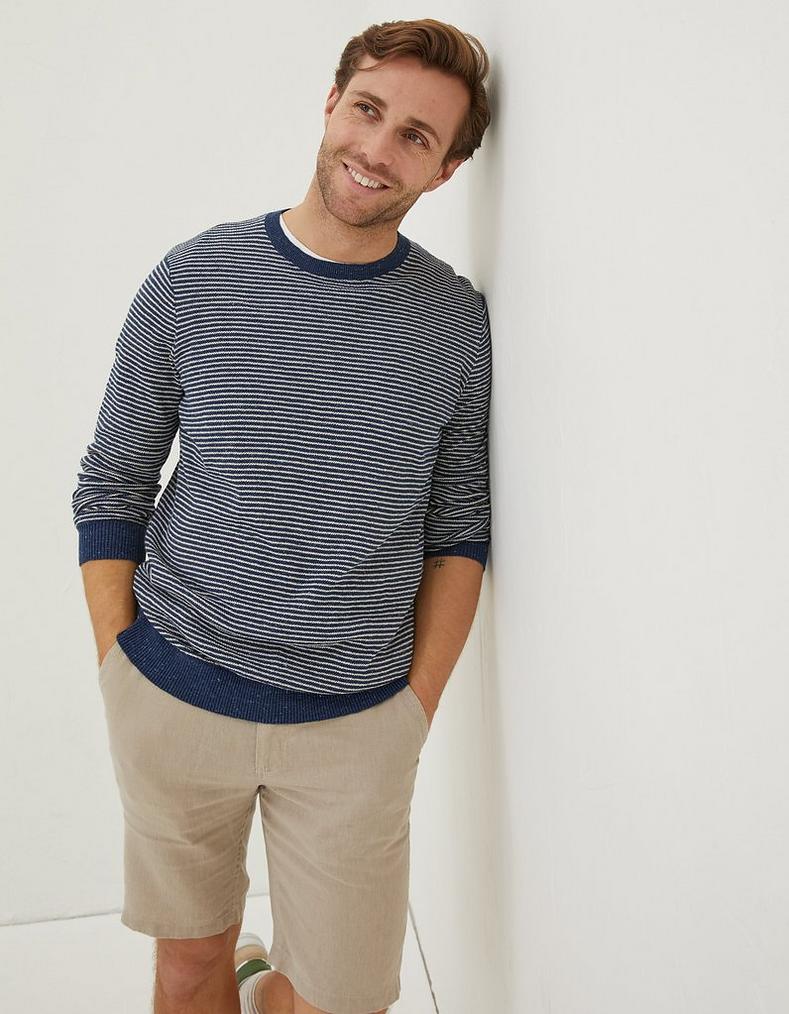 Textured Stripe Crew