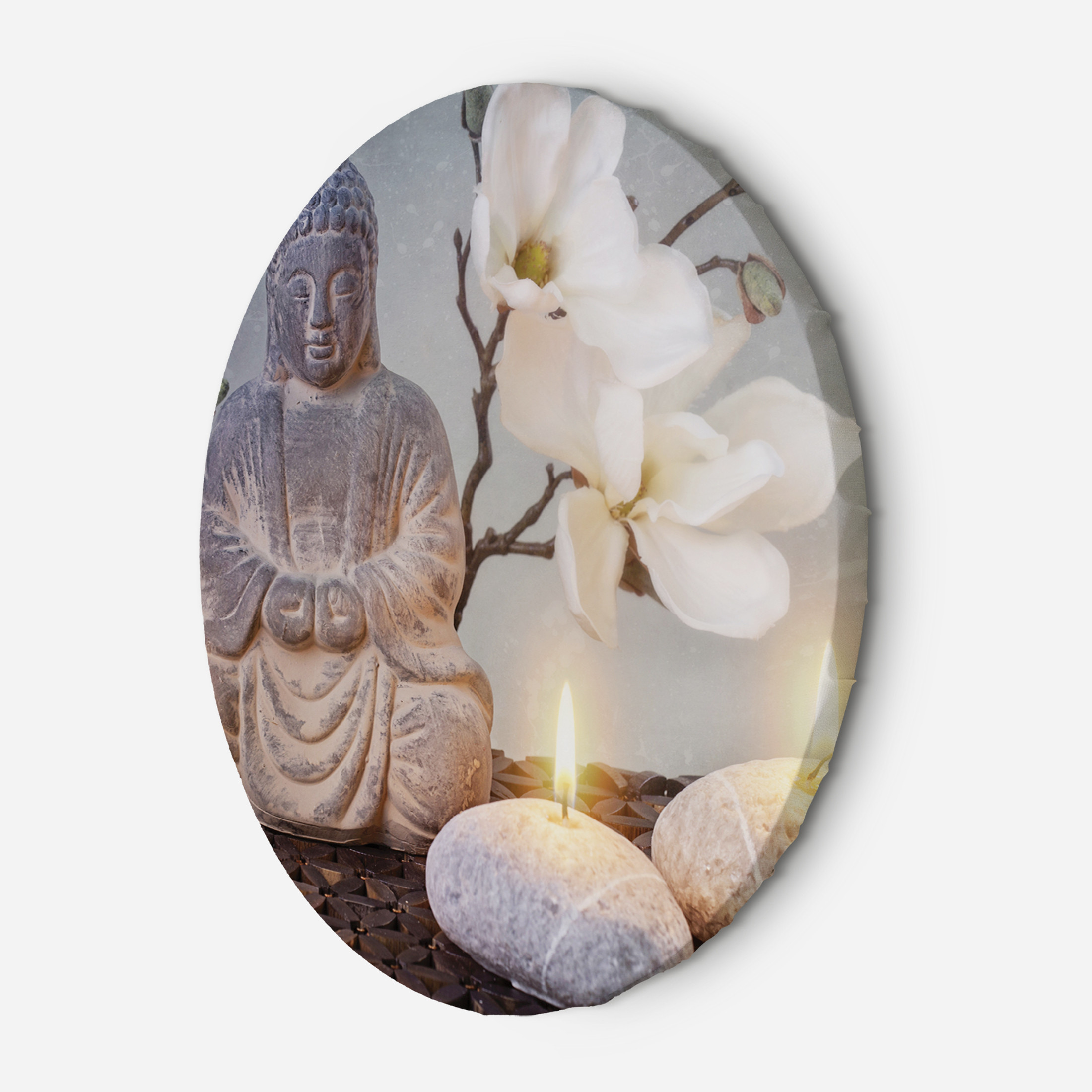 Feeby Okrągly obraz, Buddha i świece 40d
