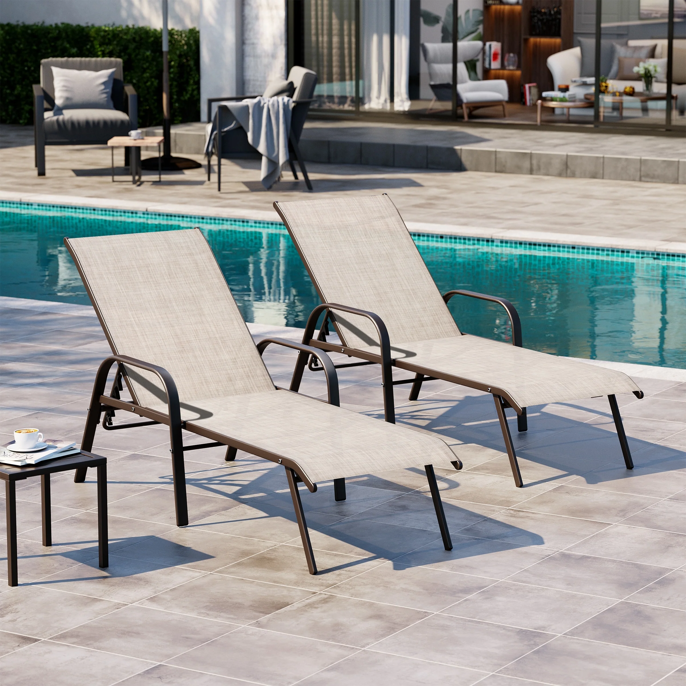 Crestlive Products Outdoor Adjustable Chaise Lounge Chairs (Set of 2/4)