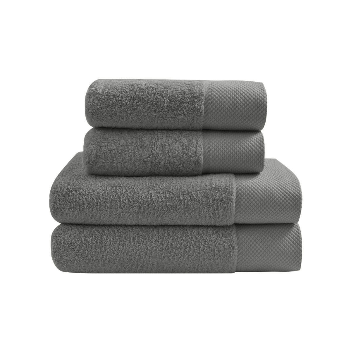 SENSOFT - Ensemble de bain 4 pièces zéro twist (2 draps anthracite