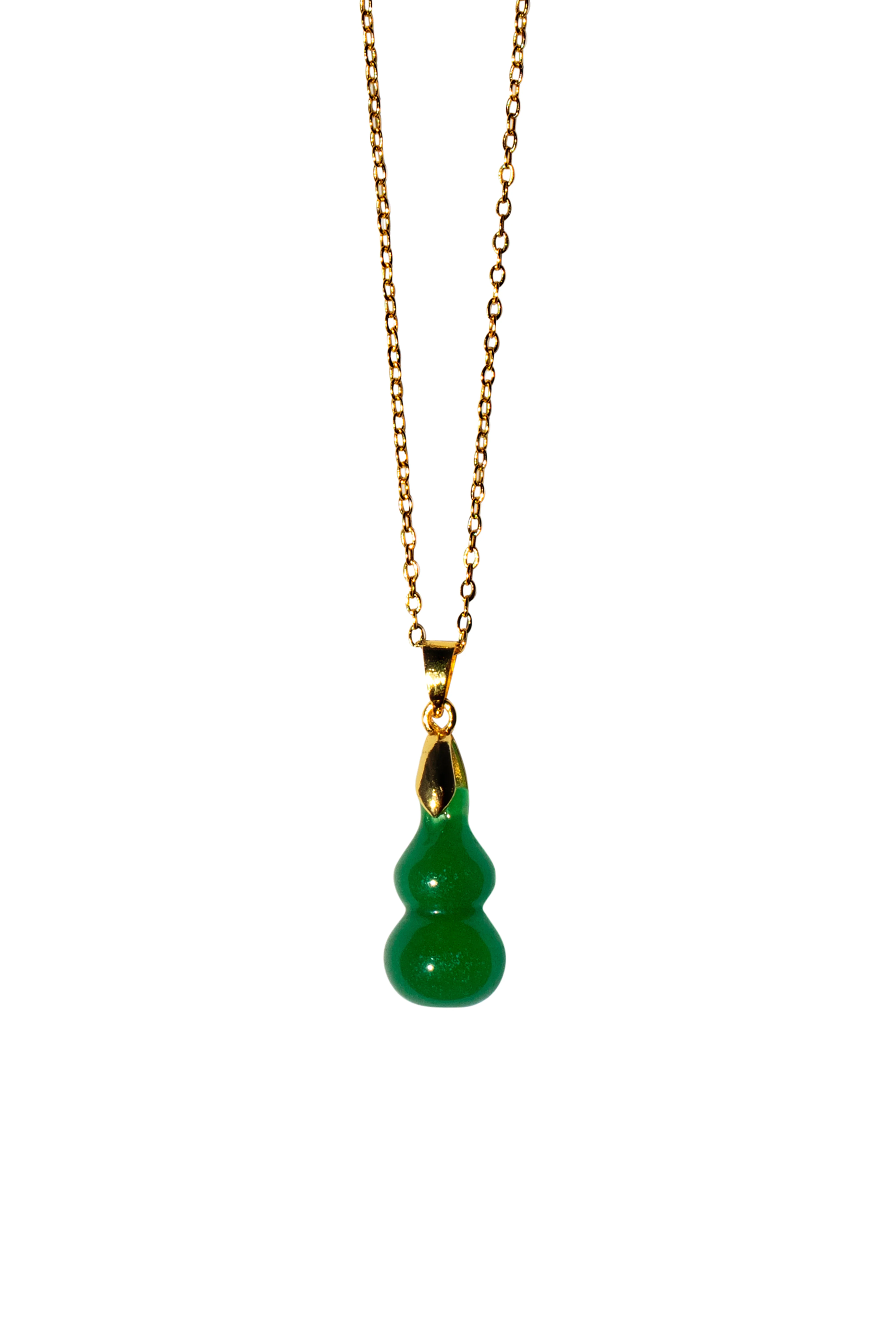 Hulu — Jade Stone Pendant Necklace in Green