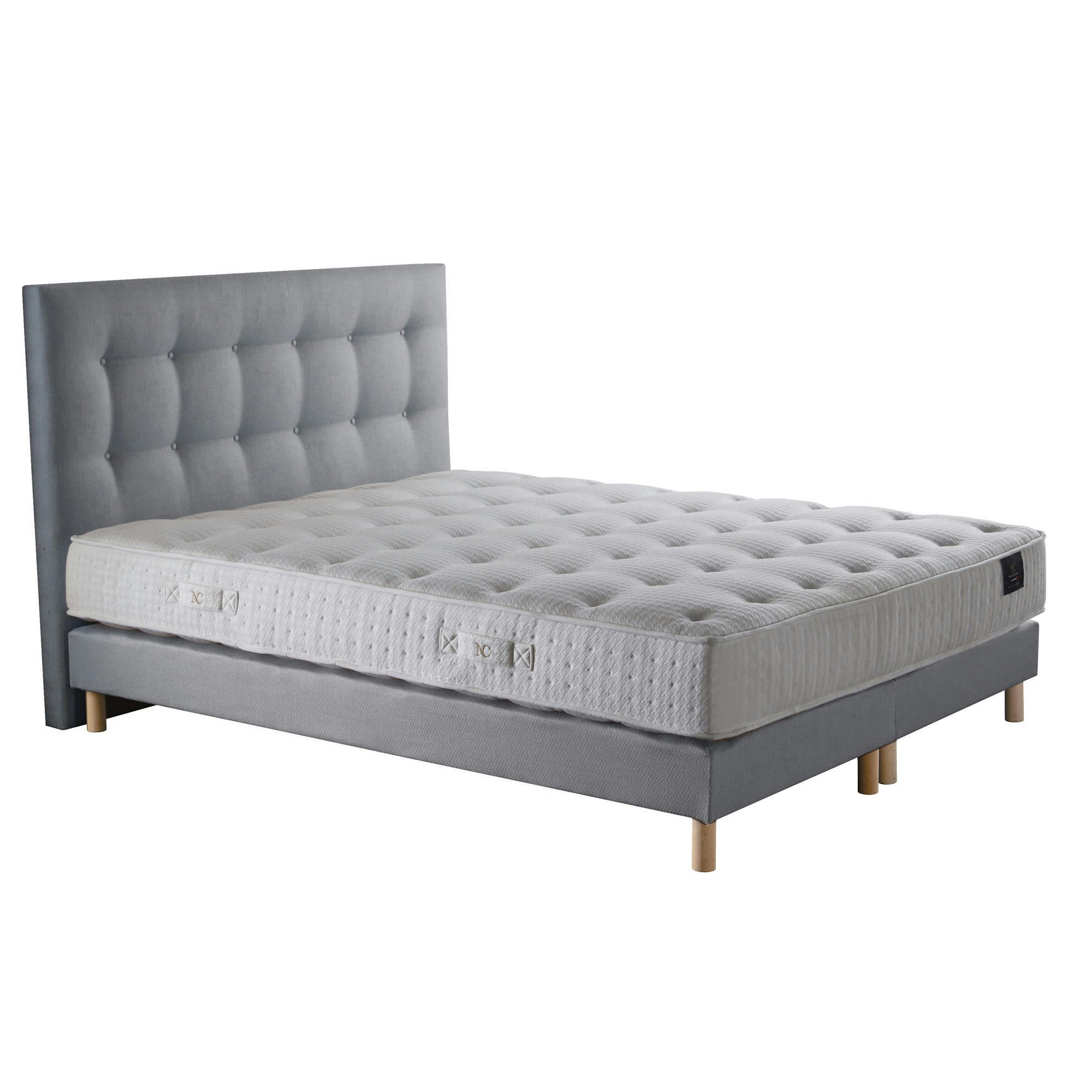 PULSAR - Ensemble tête de lit Matelas ressorts Mémoire de forme sommier 160x200
