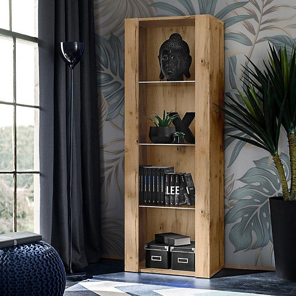 Meuble TV Tivoli Set Grande Komodee - sans LED - Bois naturel Mat et Bois naturel - 250 x 159 x 35 cm