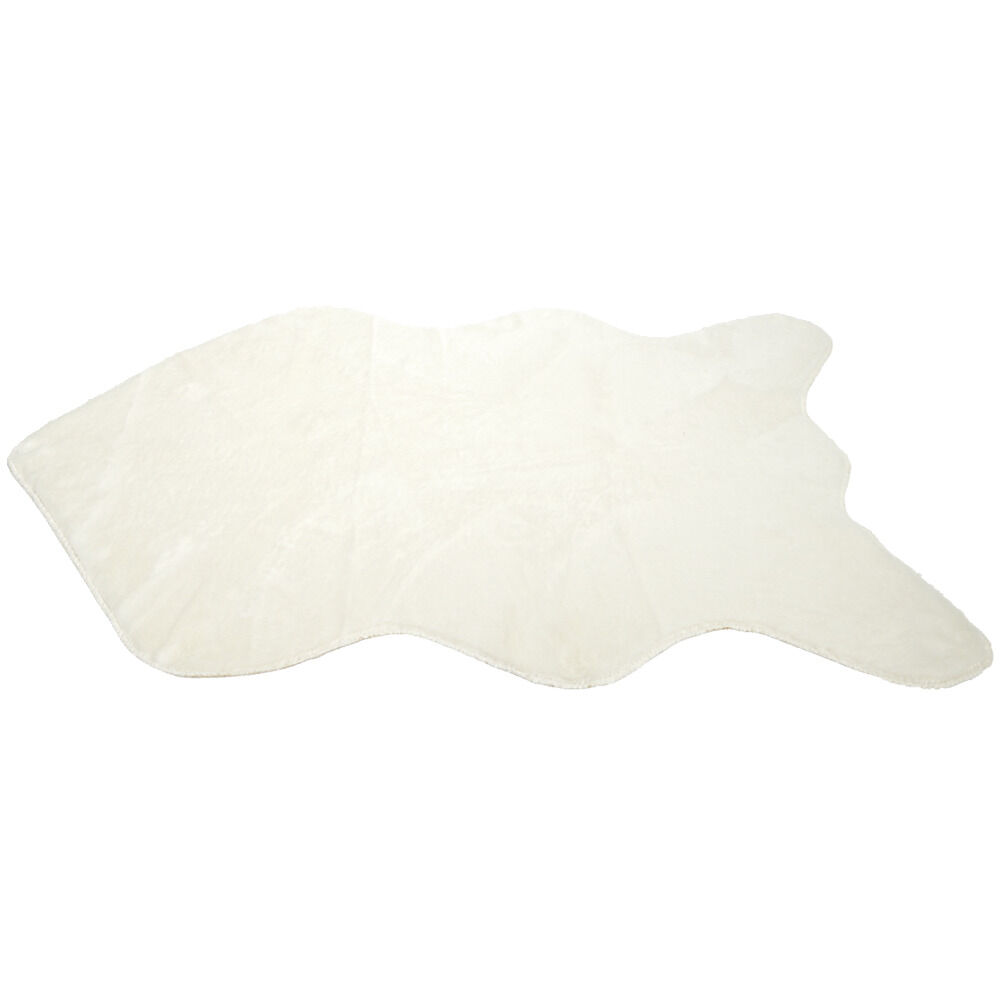 Tapis fausse fourrure blanc cassé 60x90cm
