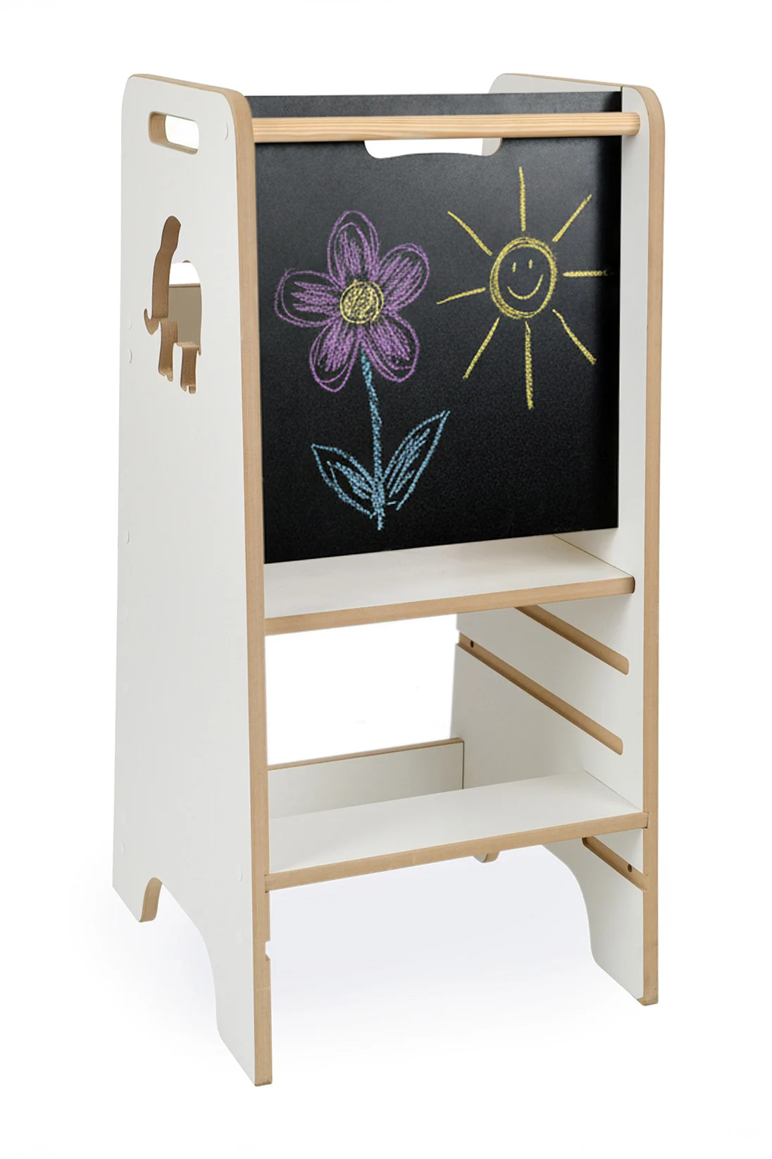 Pomocnik kuchenny dla dzieci kitchen helper z tablicą drewno 84cm