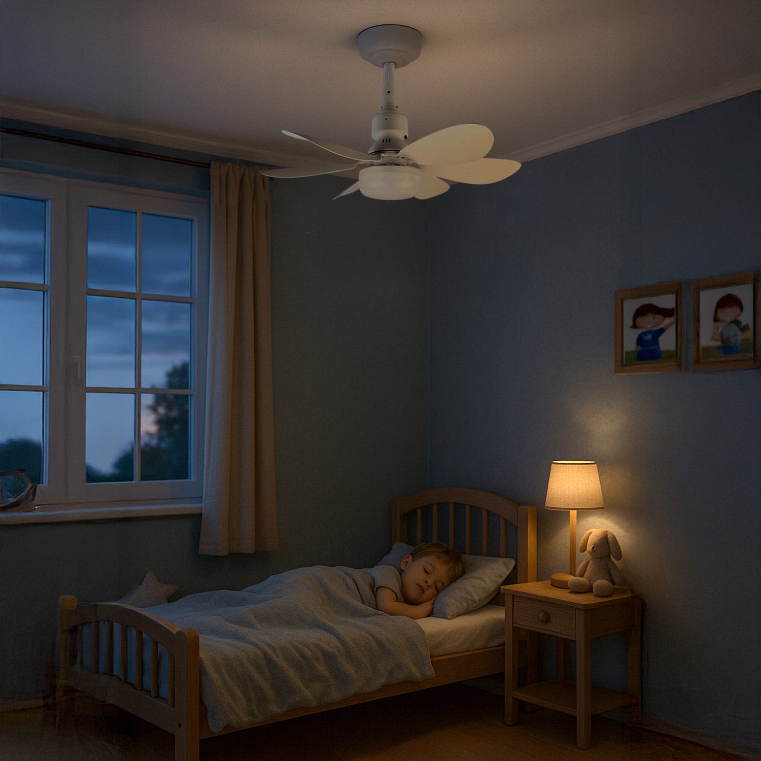 Ventilatore da soffitto con luce LED dimmerabile