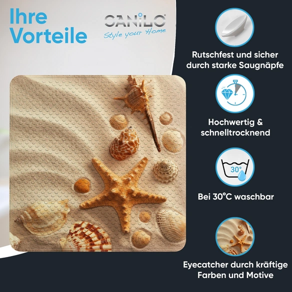 Badematte »Sanibel«, 53 x 53 cm, Beige, Quadratisch