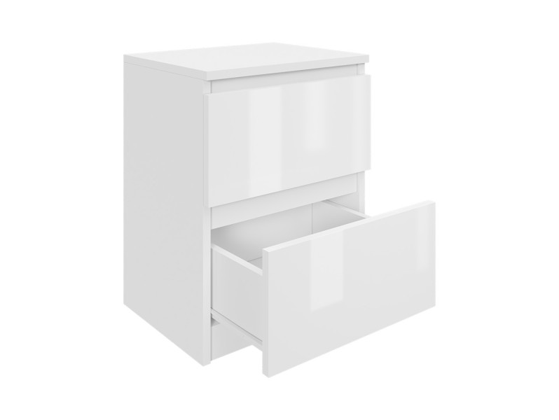 Szafka nocna BIAŁA LAKIER - stolik 40 cm - 2 Szuflady