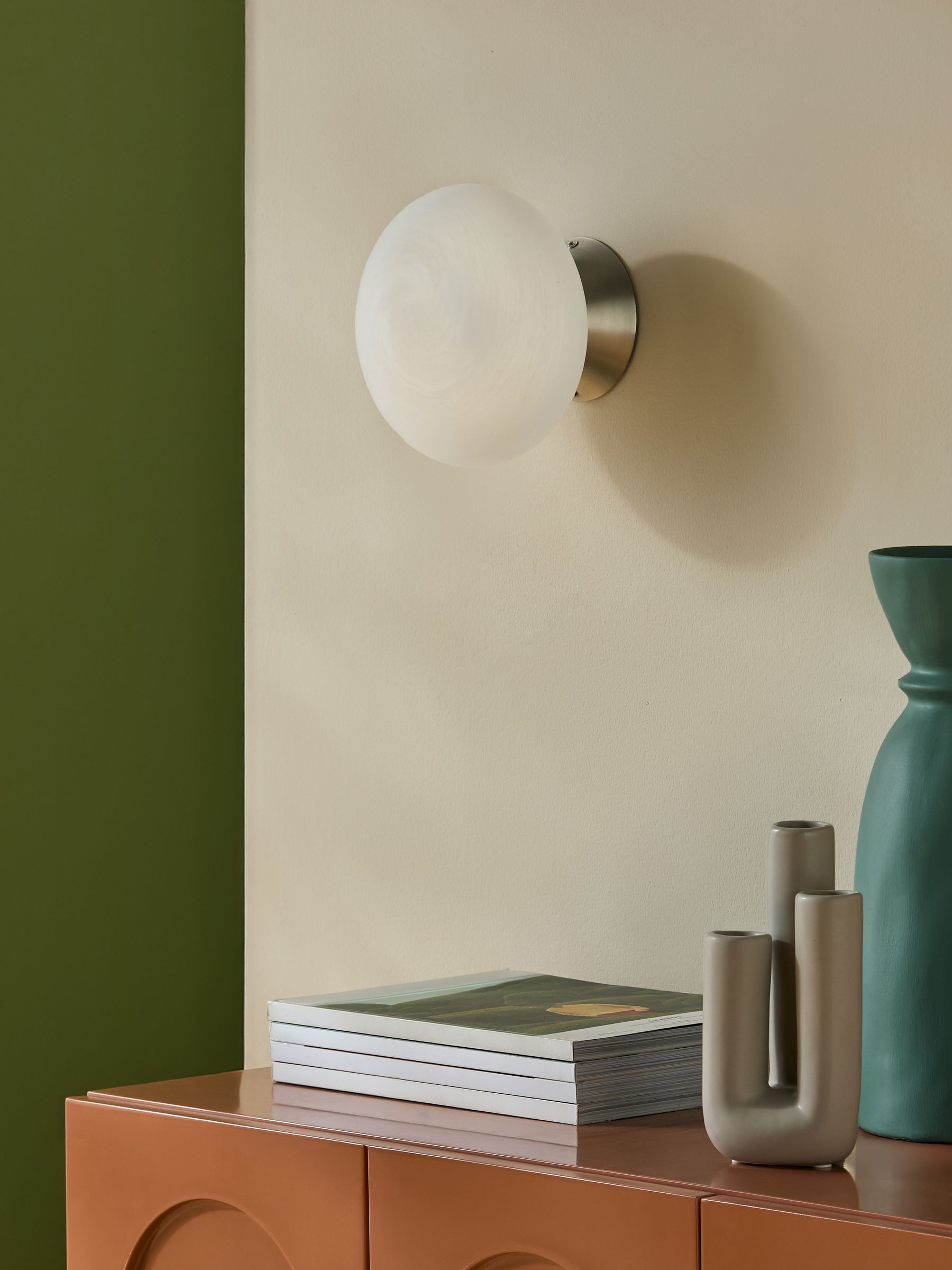 Caleb Wall Light in Silver/Frosted