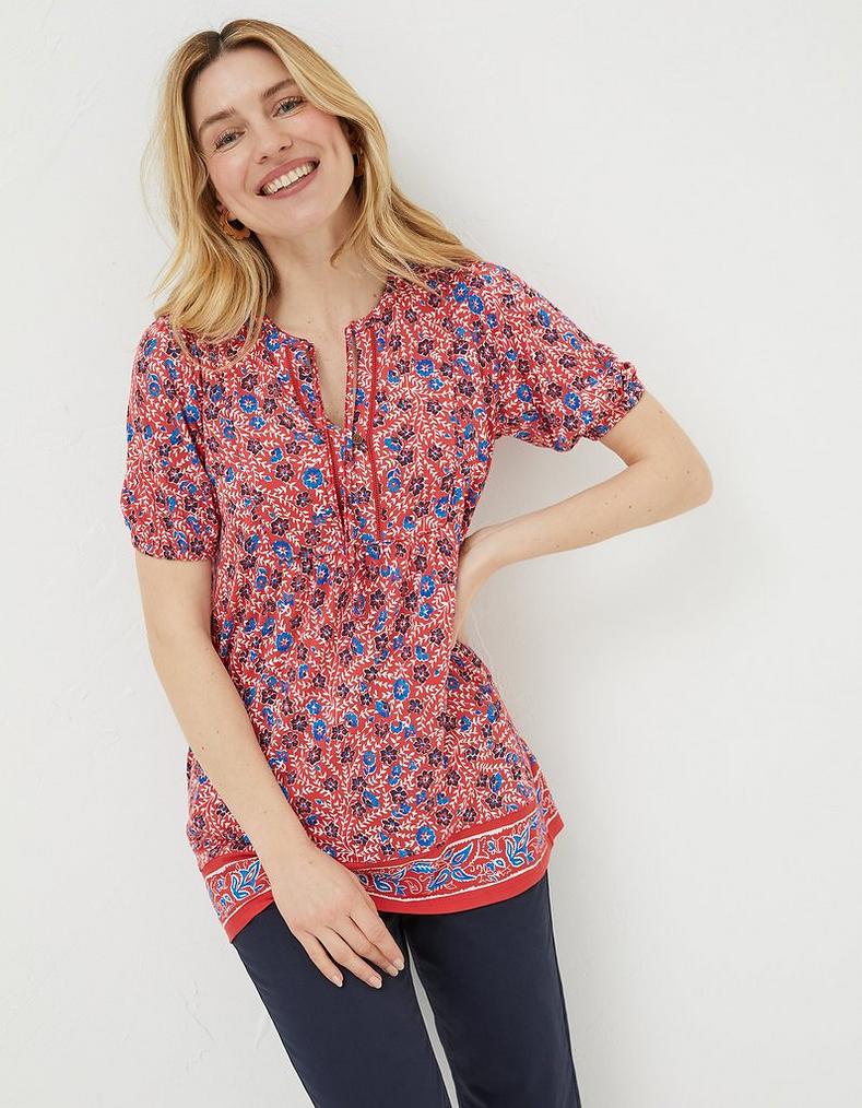 Lou Woodblock Meadow Tunic Top