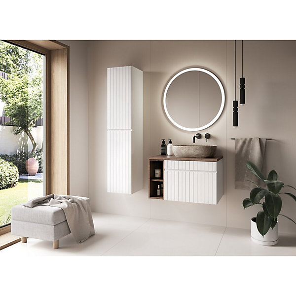 Miroir salle de bain LED rond 60 cm sans cadre design