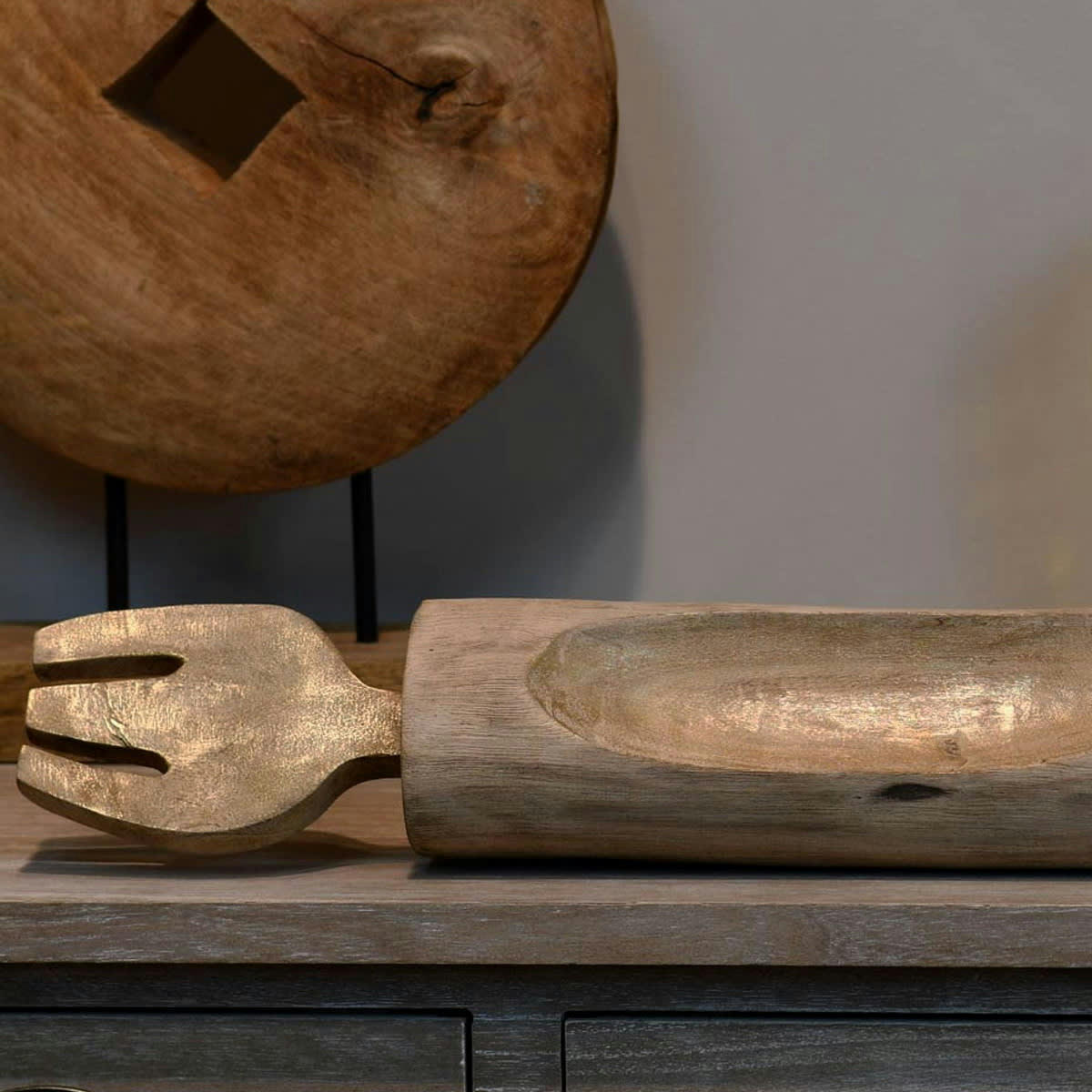 CIBOURE - Videpoche en forme fourchette l 45 cm  naturel 45x7x7 cm