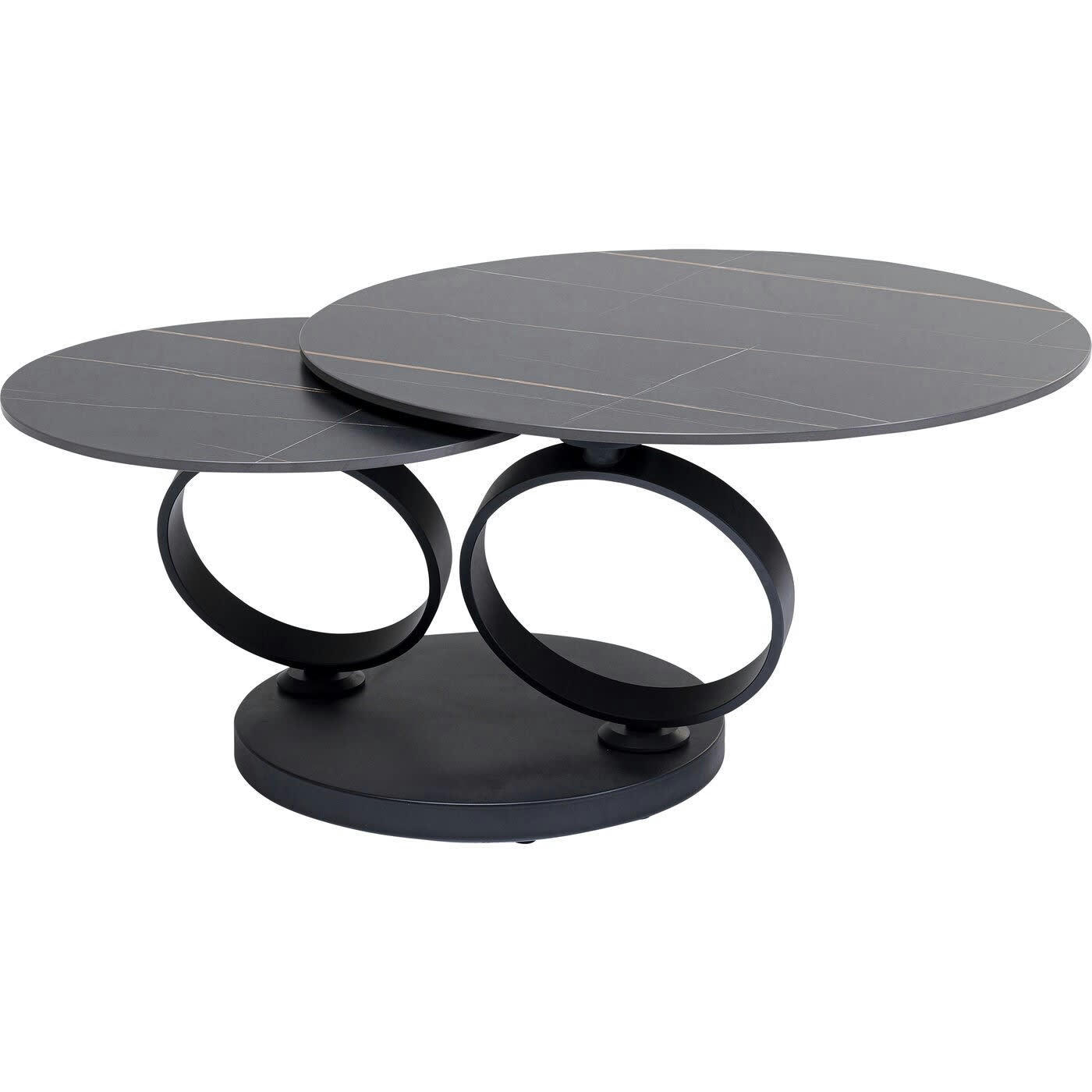 BEVERLY - Table basse en céramique noire et acier
