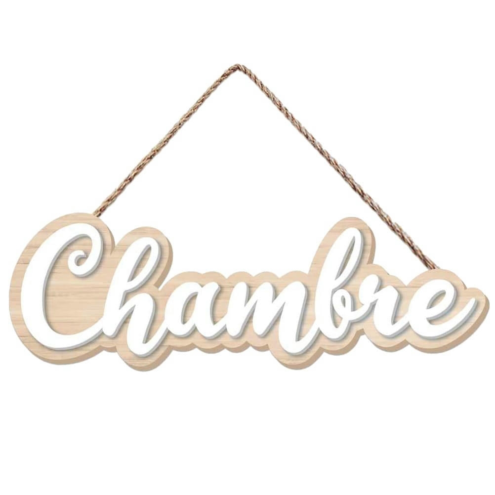 CHAMBRE - Plaque de porte pour chambre L19,5cm