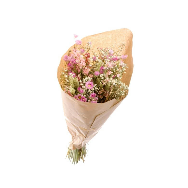 - Bouquet de fleurs séchées rose/blanc L