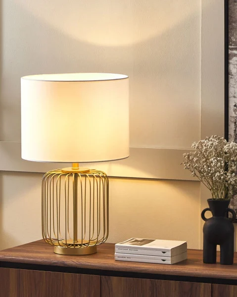 Lampa stołowa złota podstawa