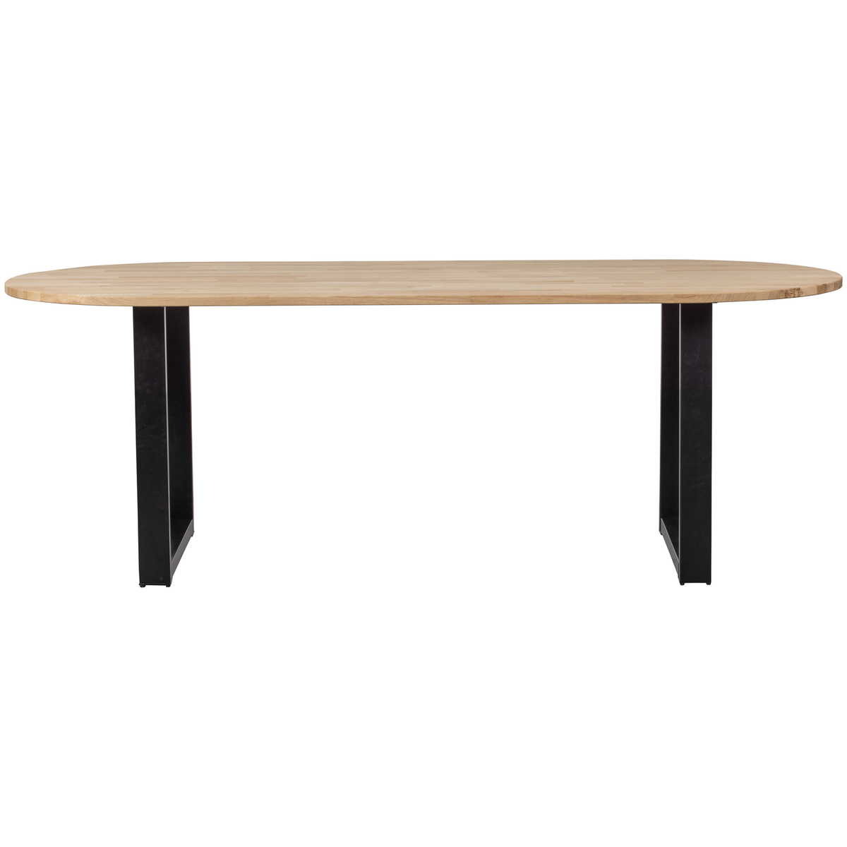 WOOOD tafel ovaal met u-poot Tablo - Eiken/Metaal - 75x220x90