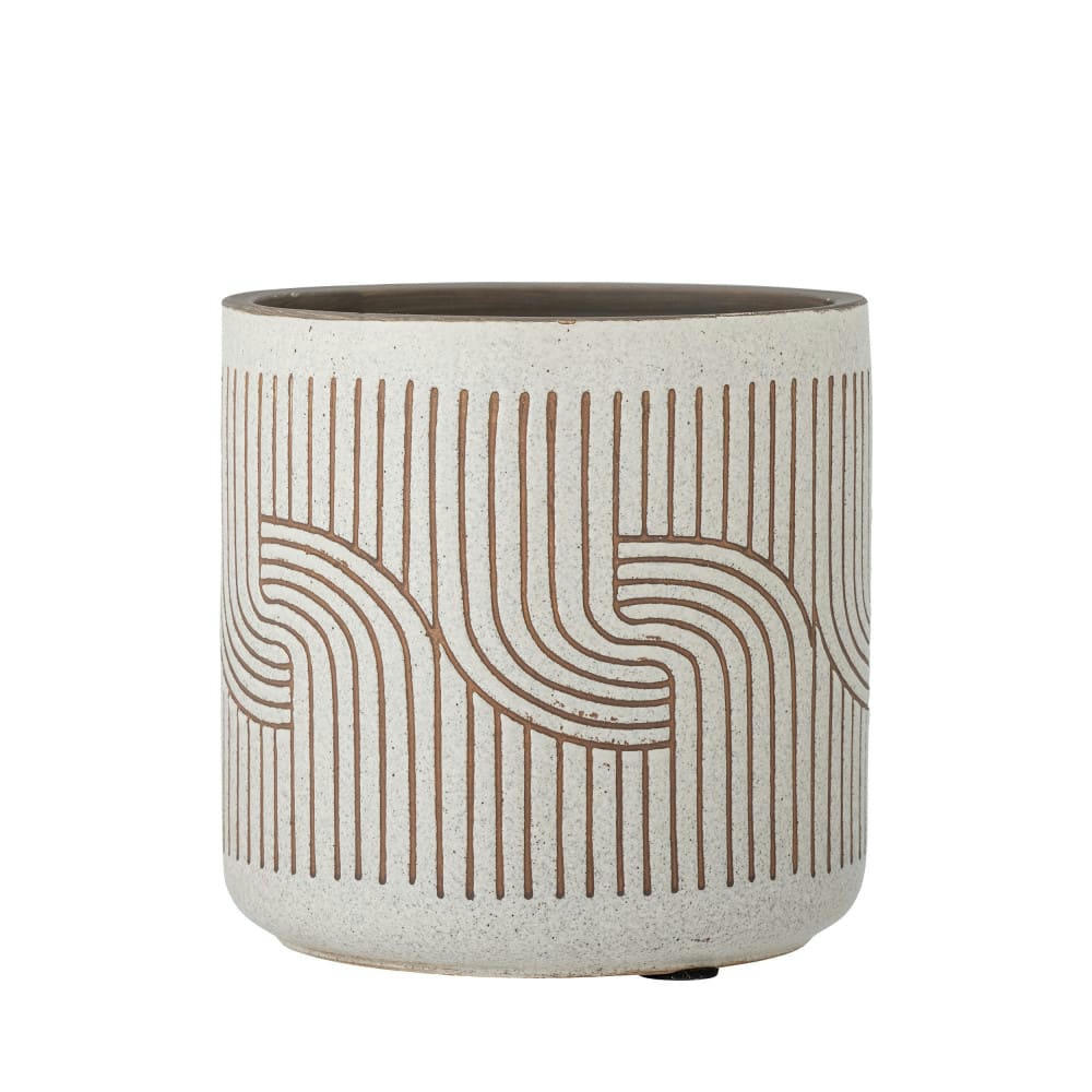 CENZIA - Pot de fleur en terre cuite H20,5cm ecru