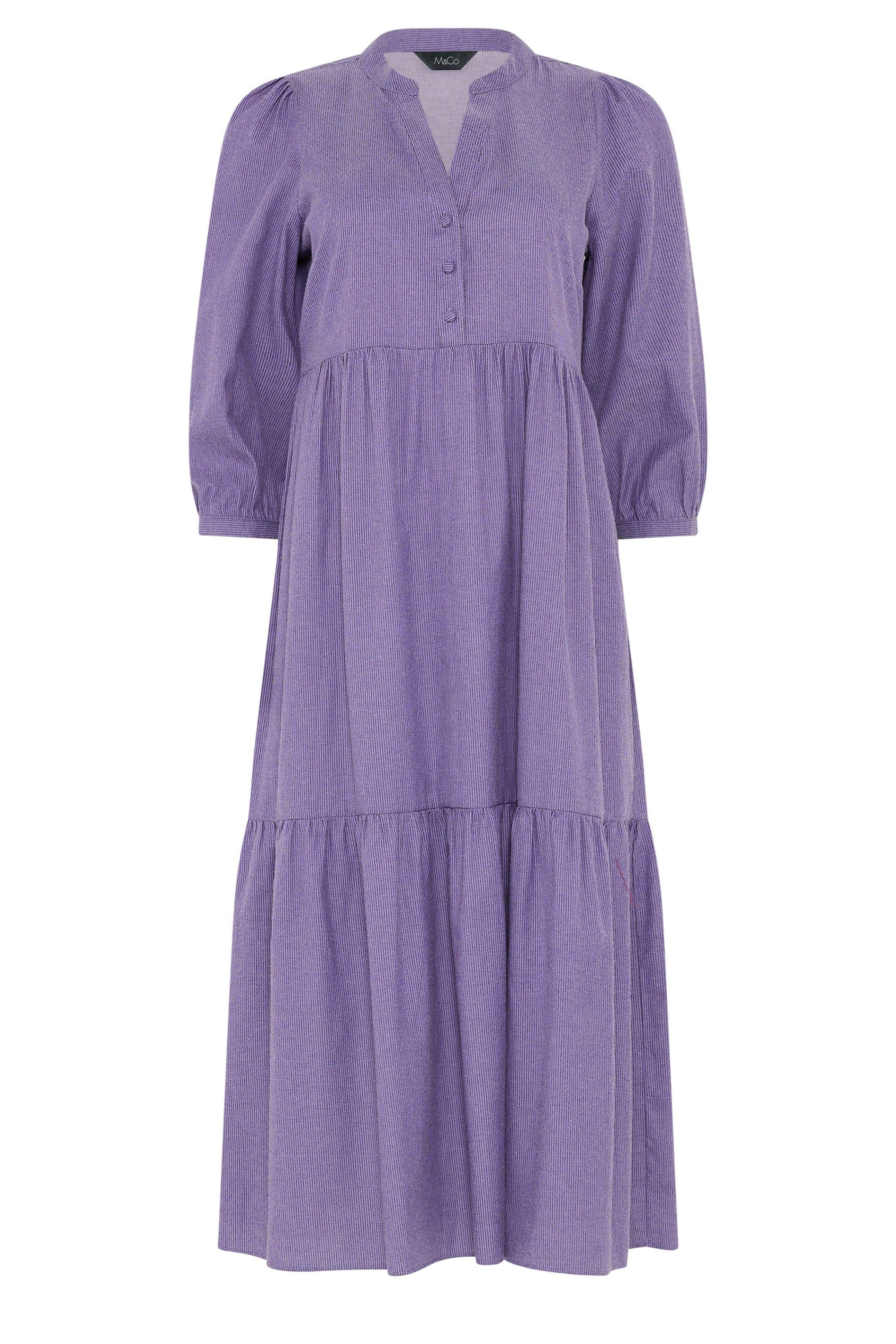 M&Co Stripe Tiered Midi Dress