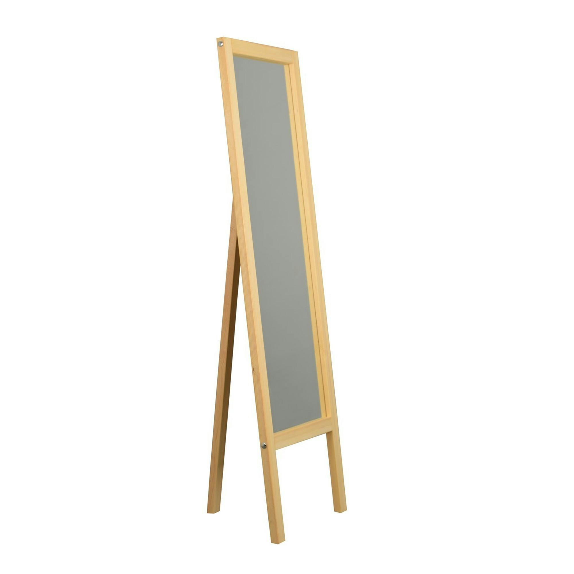 Miroir vertical sur pied - bois clair, 2 crochets HILO