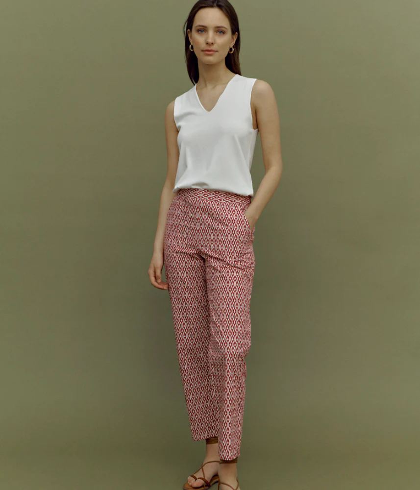 Pantalon cigarette imprimé en coton PANIS/85257/901