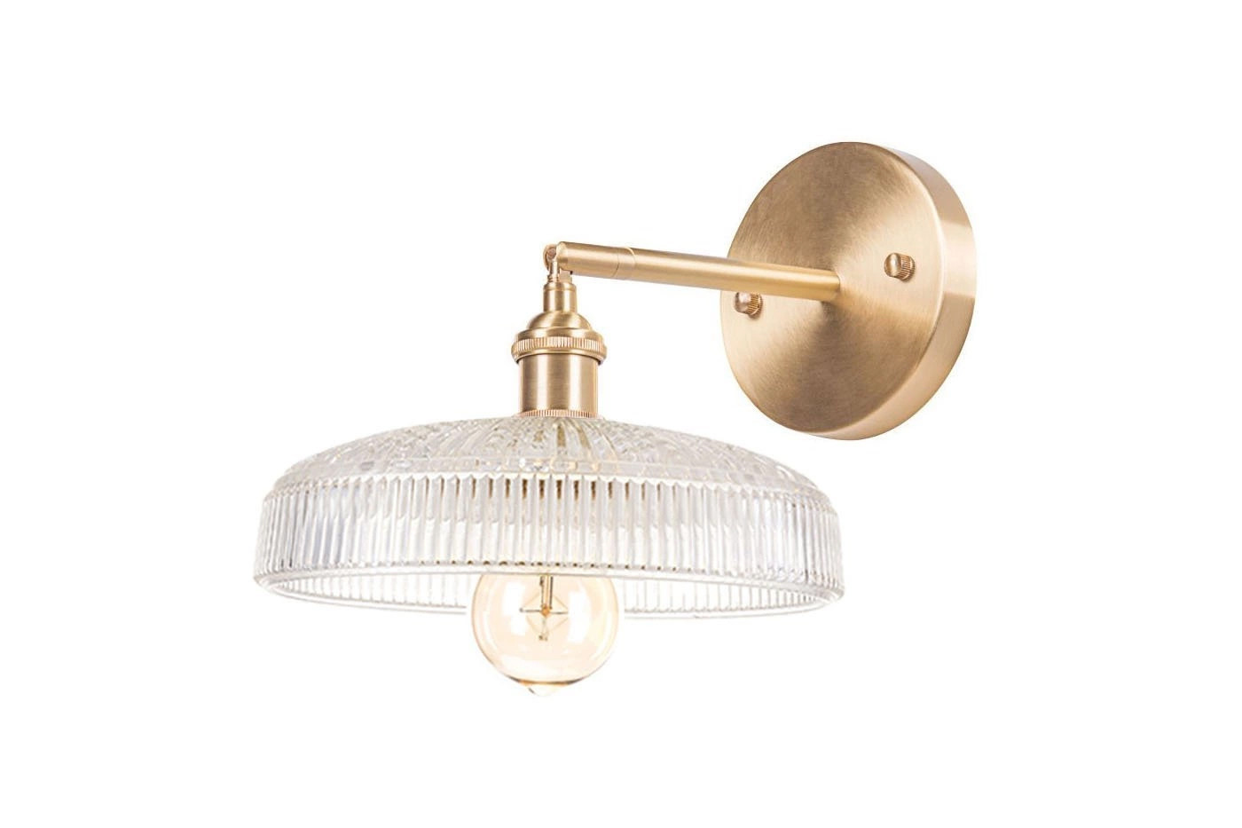 Kinkiet ścienny mosiężny szklany klosz ARGON MODEL B loft retro do salonu