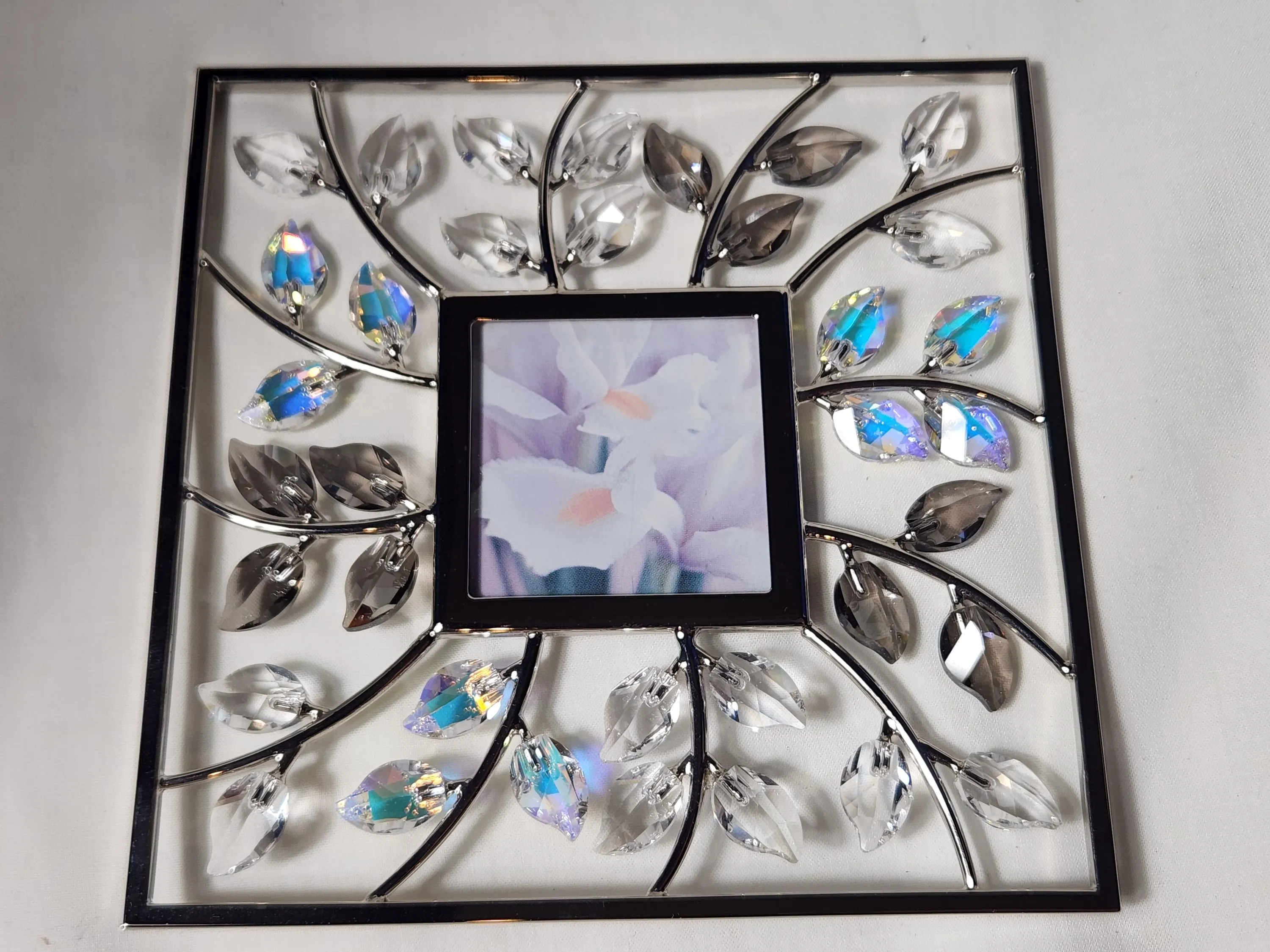 SWAROVSKI Crystal Leaves Picture Frame, 5 inch square