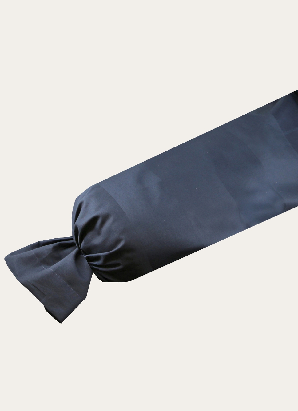 TAIE DE TRAVERSIN EN SATIN DE COTON JACQUARD RAYÉ MARINE
