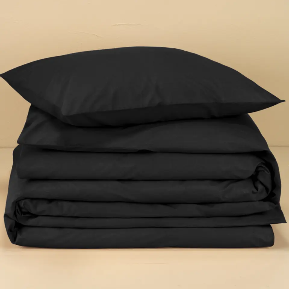 Moodit Dekbedovertrek Basil Black - Eenpersoons - 140 x 220 cm - Katoen