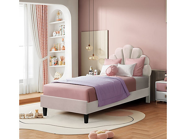 Lit coquillage en velours 